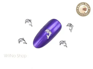 Silver Dolphin Nail Metal Charm Nail Art - 2 pcs