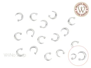 Silver Moon & Star Metal Studs - 10 pcs (5mm/8mm)