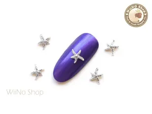 Silver Starfish Nail Metal Charm - 2 pcs