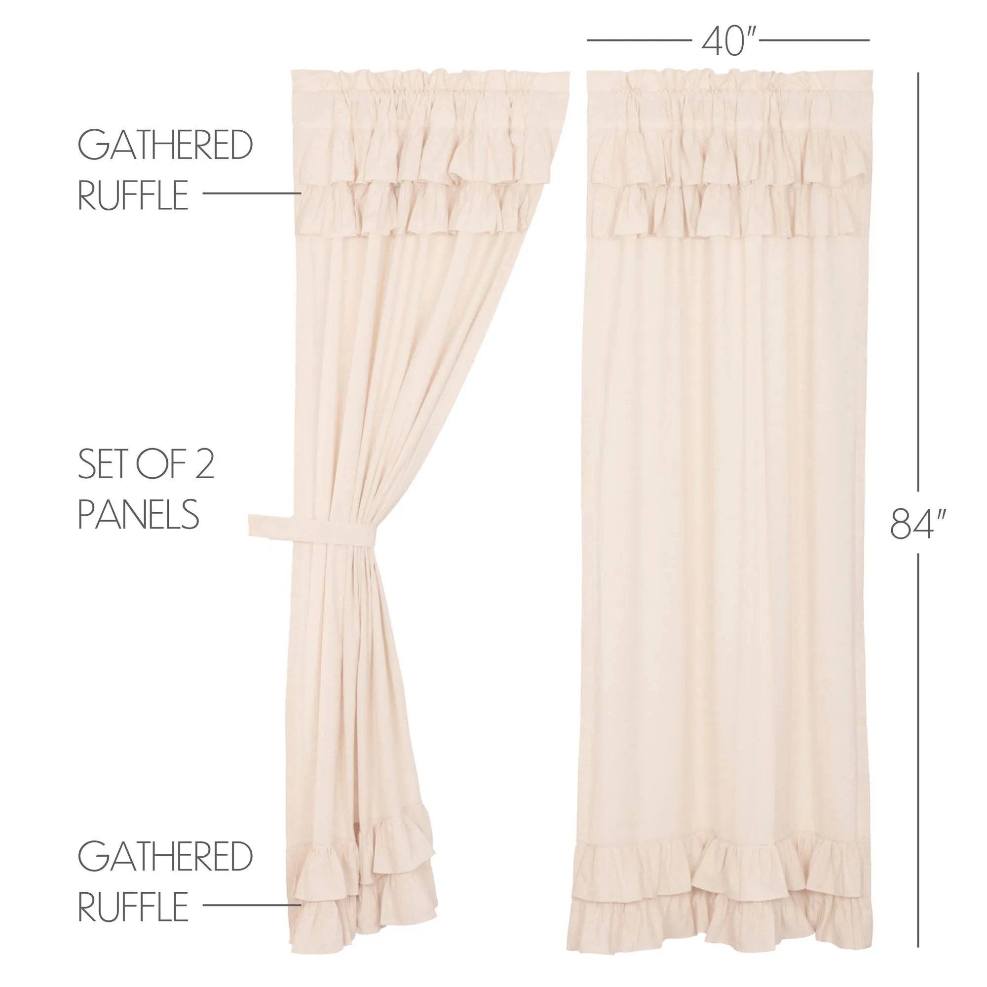 Simple Life Flax Ruffled Panel Set of 2