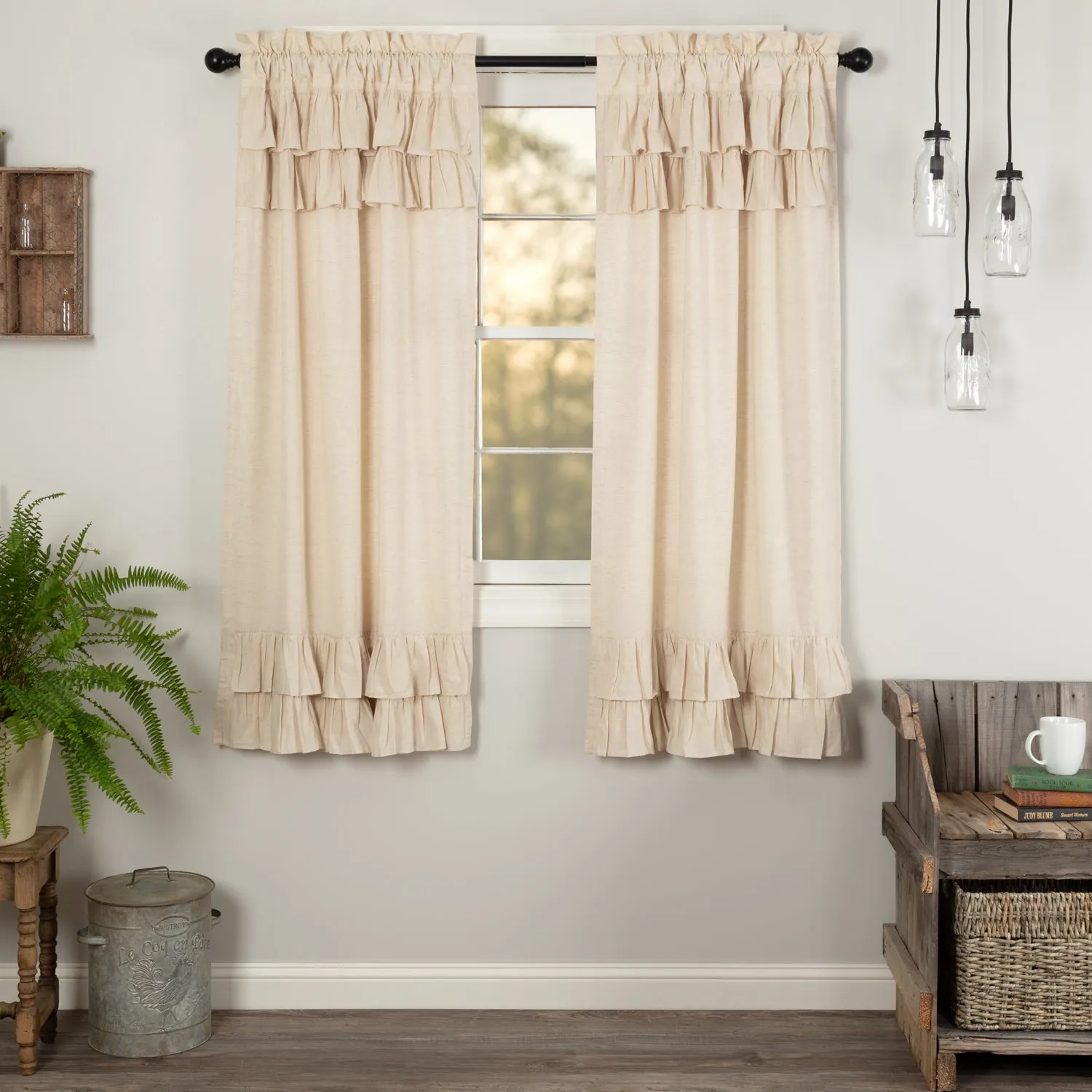 Simple Life Flax Ruffled Panel Set of 2