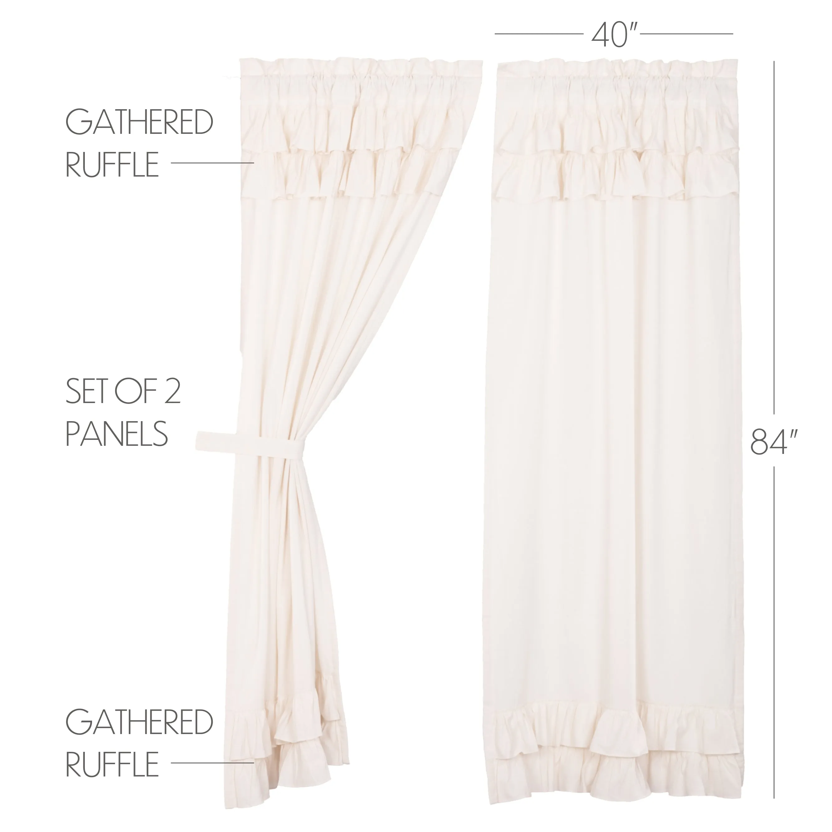 Simple Life Flax Ruffled Panel Set of 2