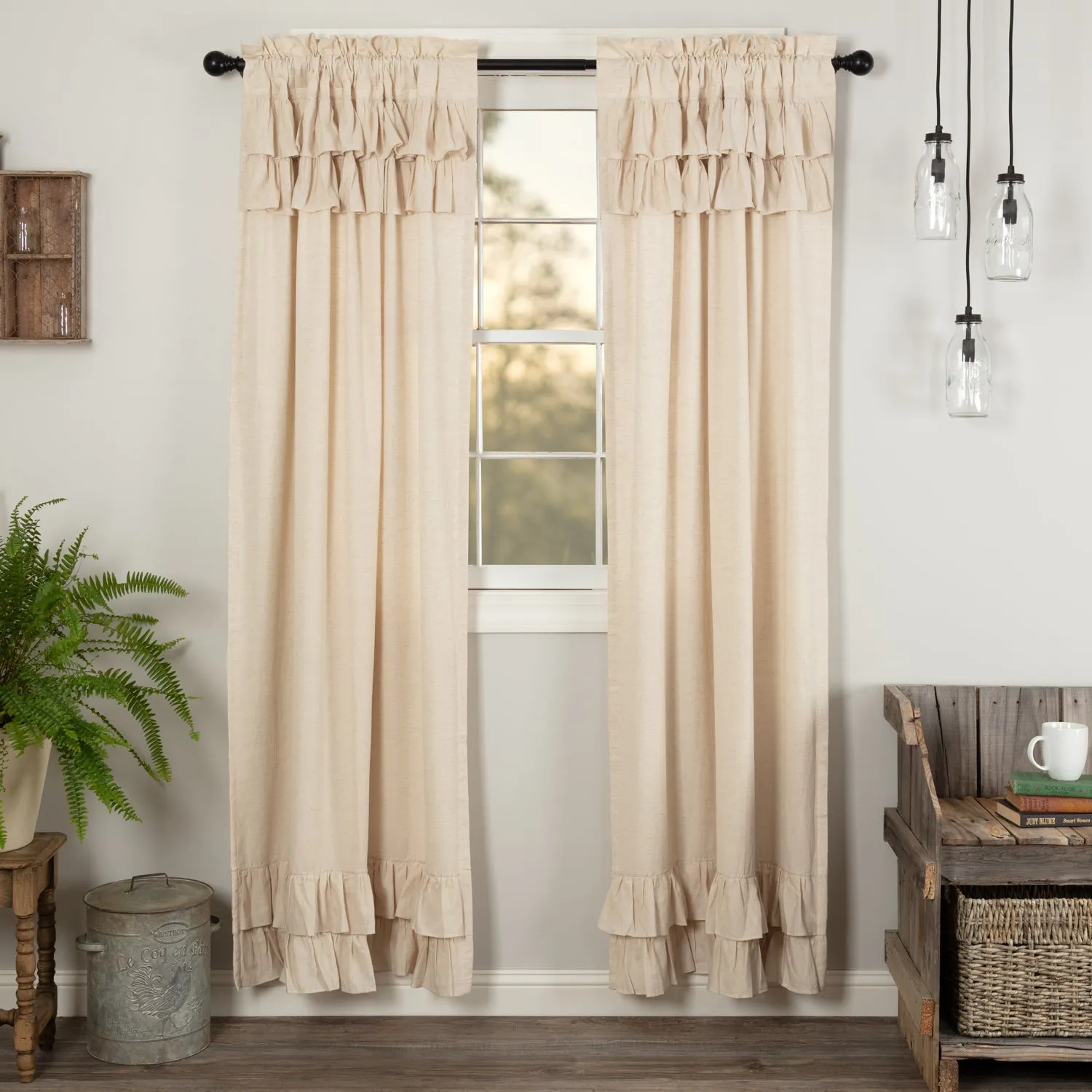 Simple Life Flax Ruffled Panel Set of 2