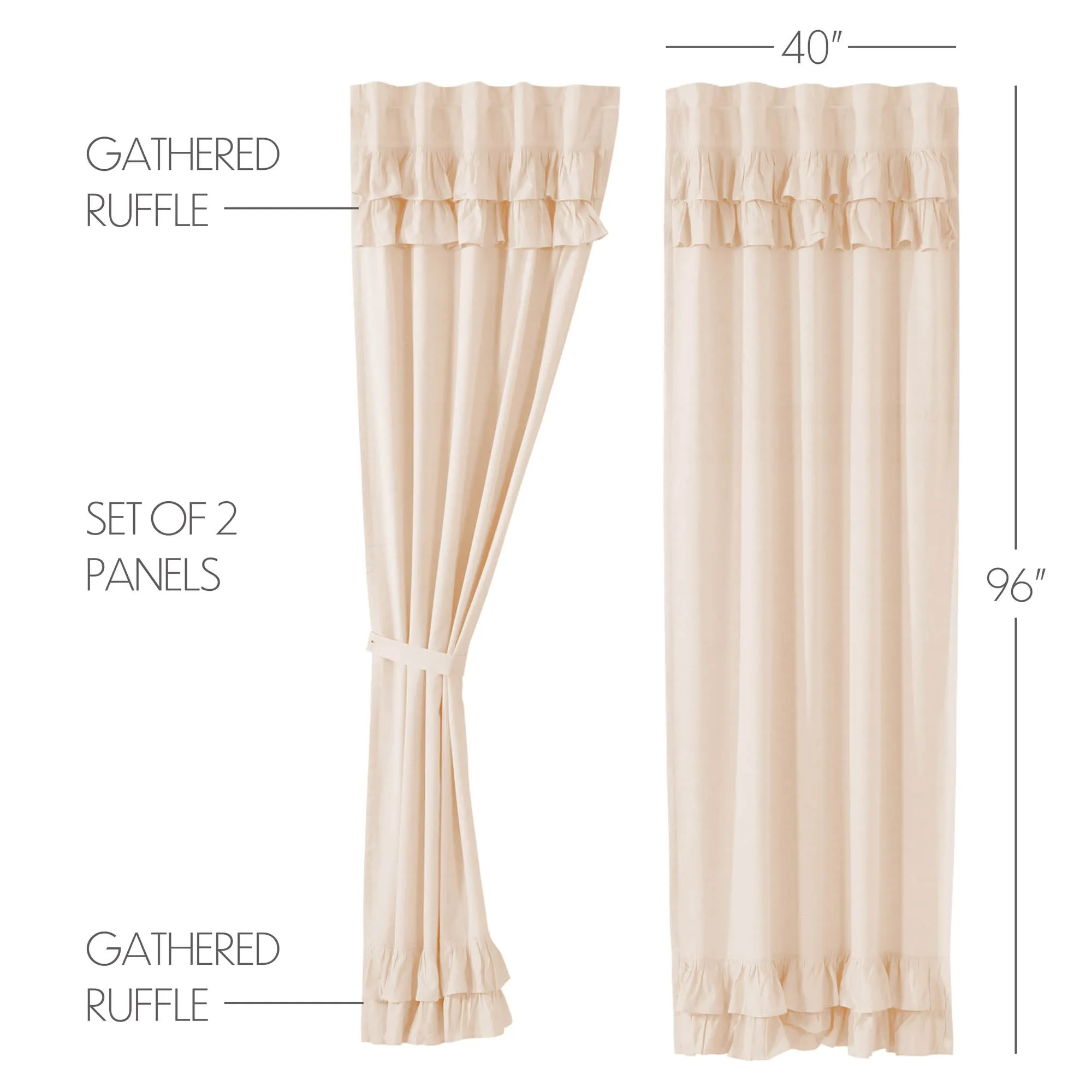 Simple Life Flax Ruffled Panel Set of 2