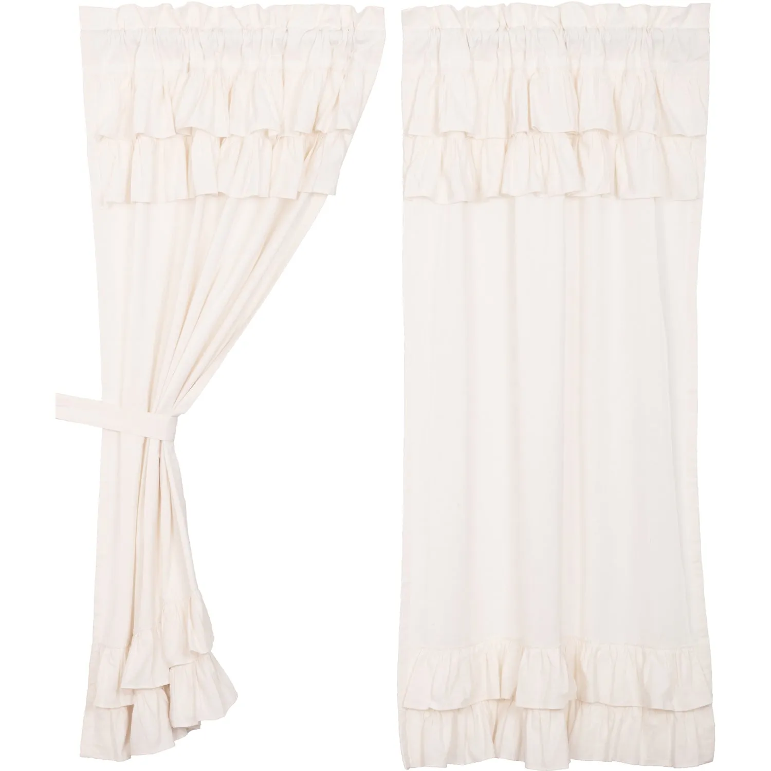 Simple Life Flax Ruffled Panel Set of 2