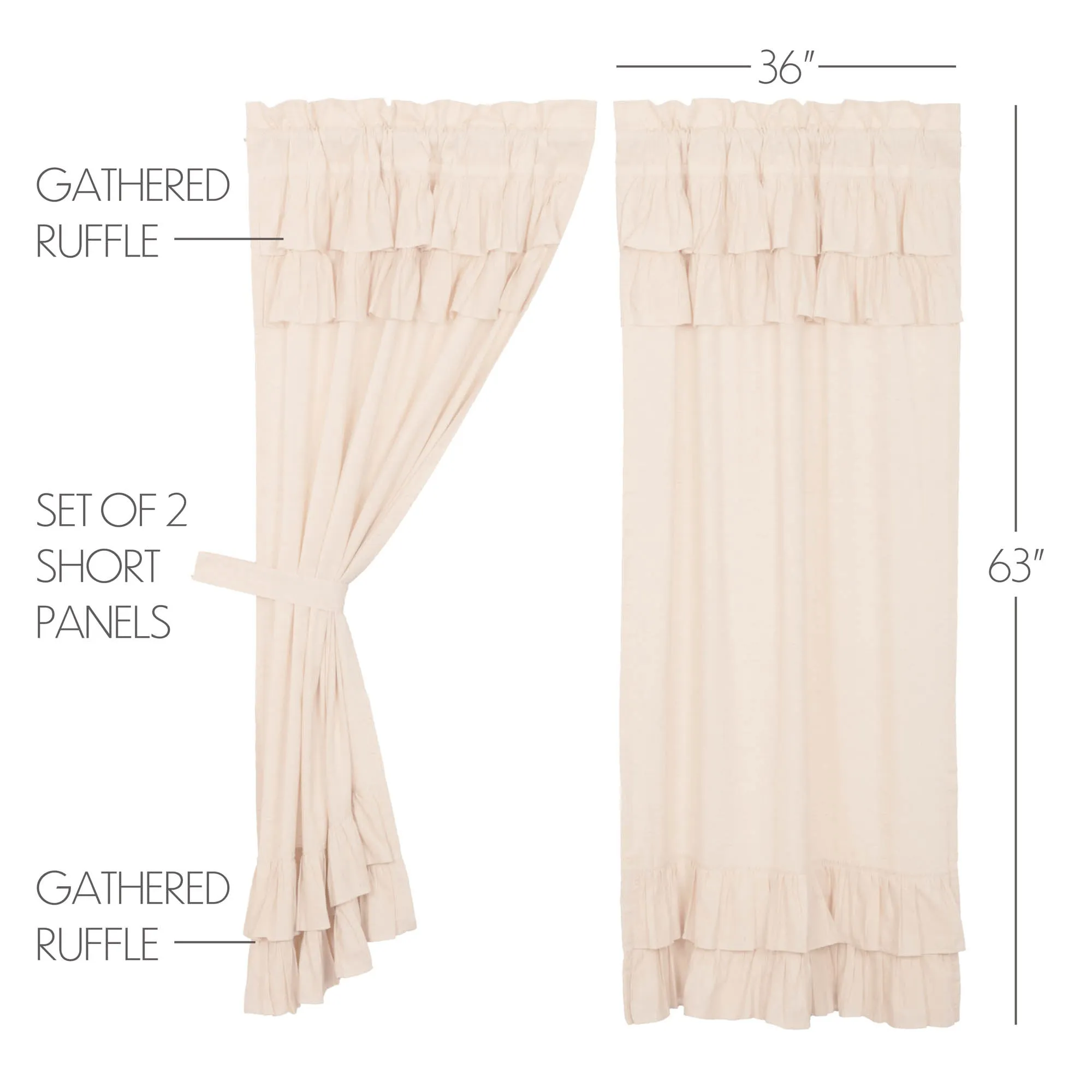 Simple Life Flax Ruffled Panel Set of 2