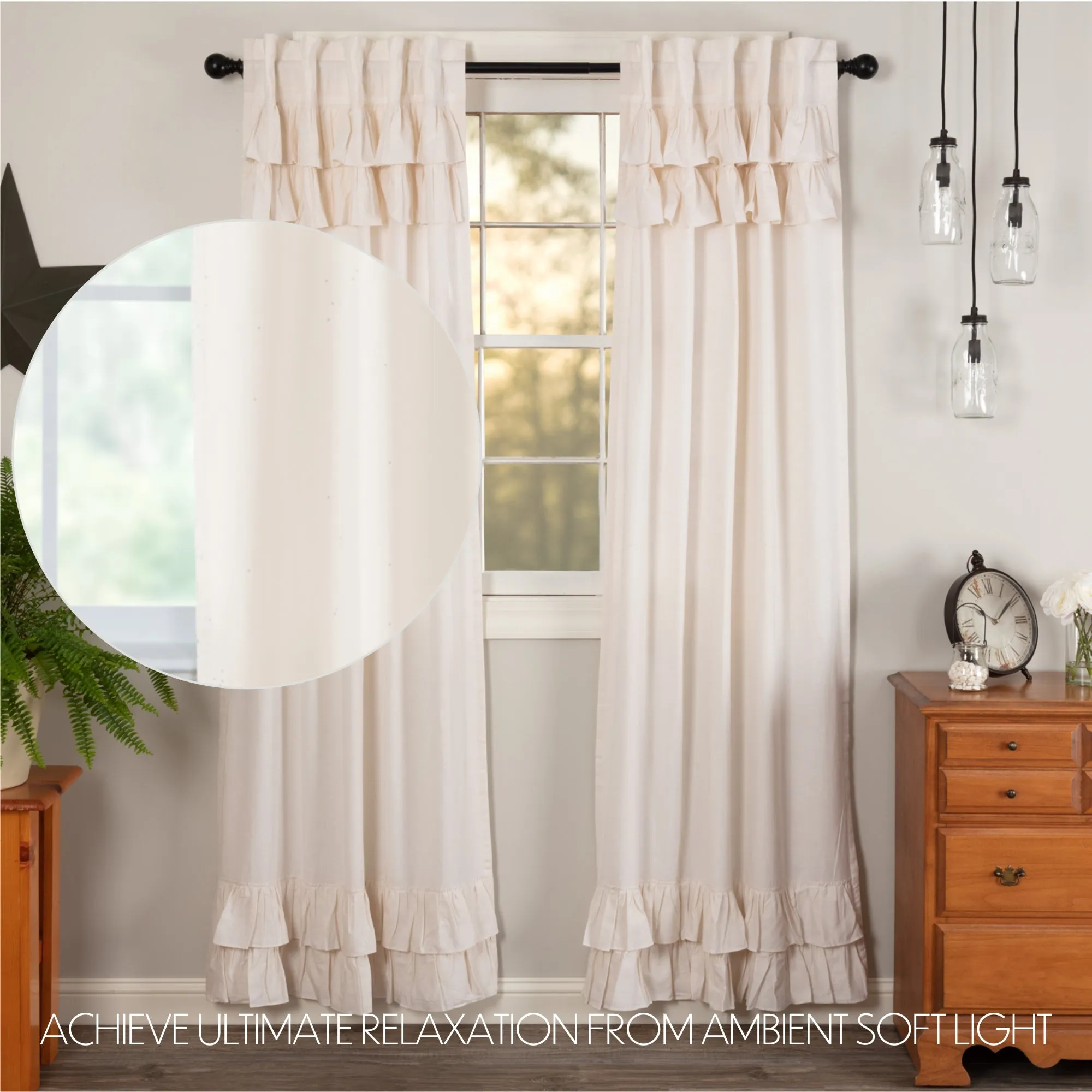 Simple Life Flax Ruffled Panel Set of 2