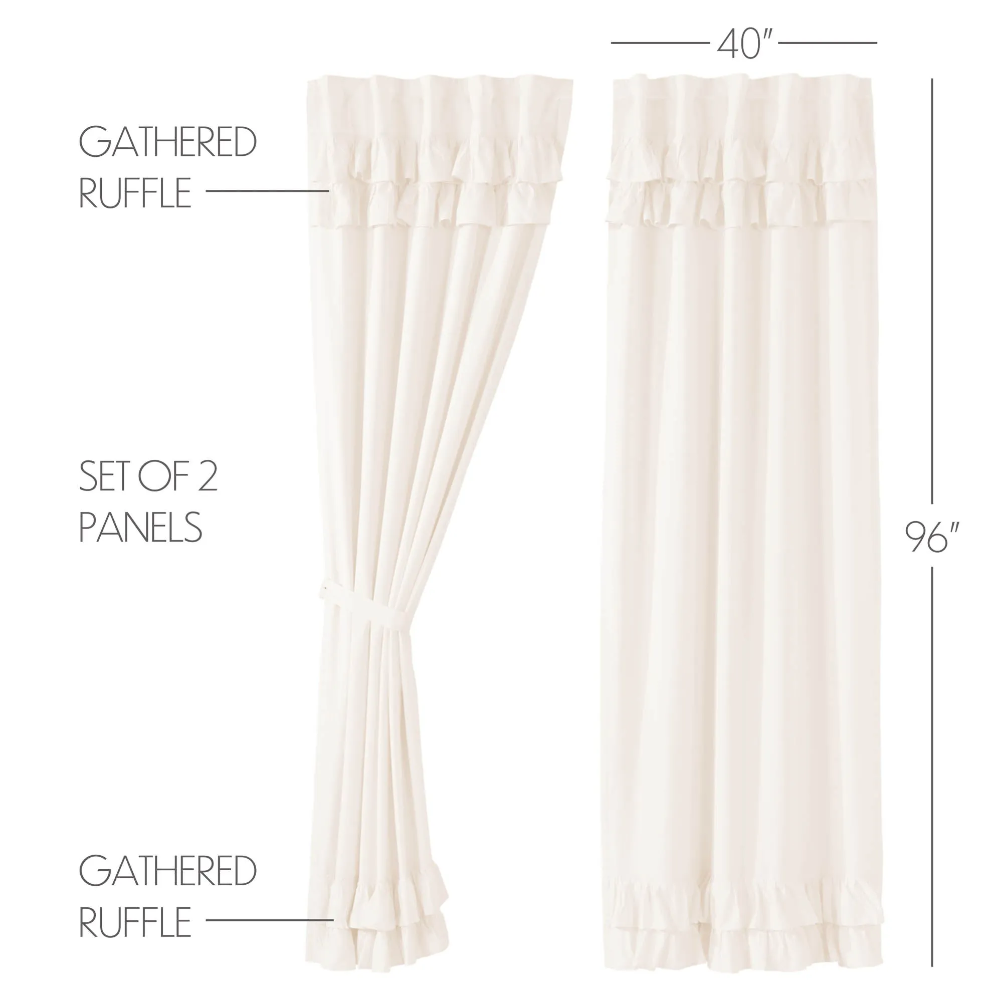 Simple Life Flax Ruffled Panel Set of 2