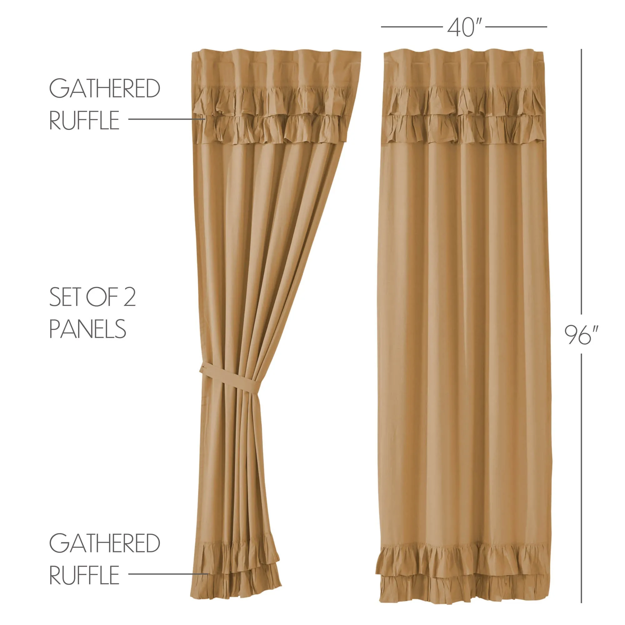 Simple Life Flax Ruffled Panel Set of 2