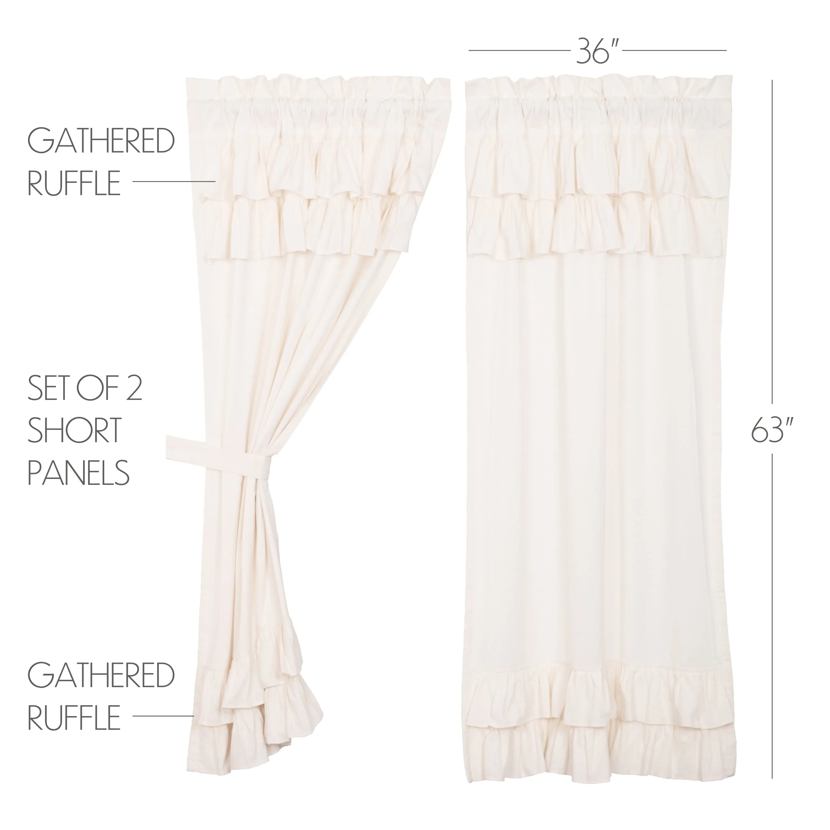 Simple Life Flax Ruffled Panel Set of 2