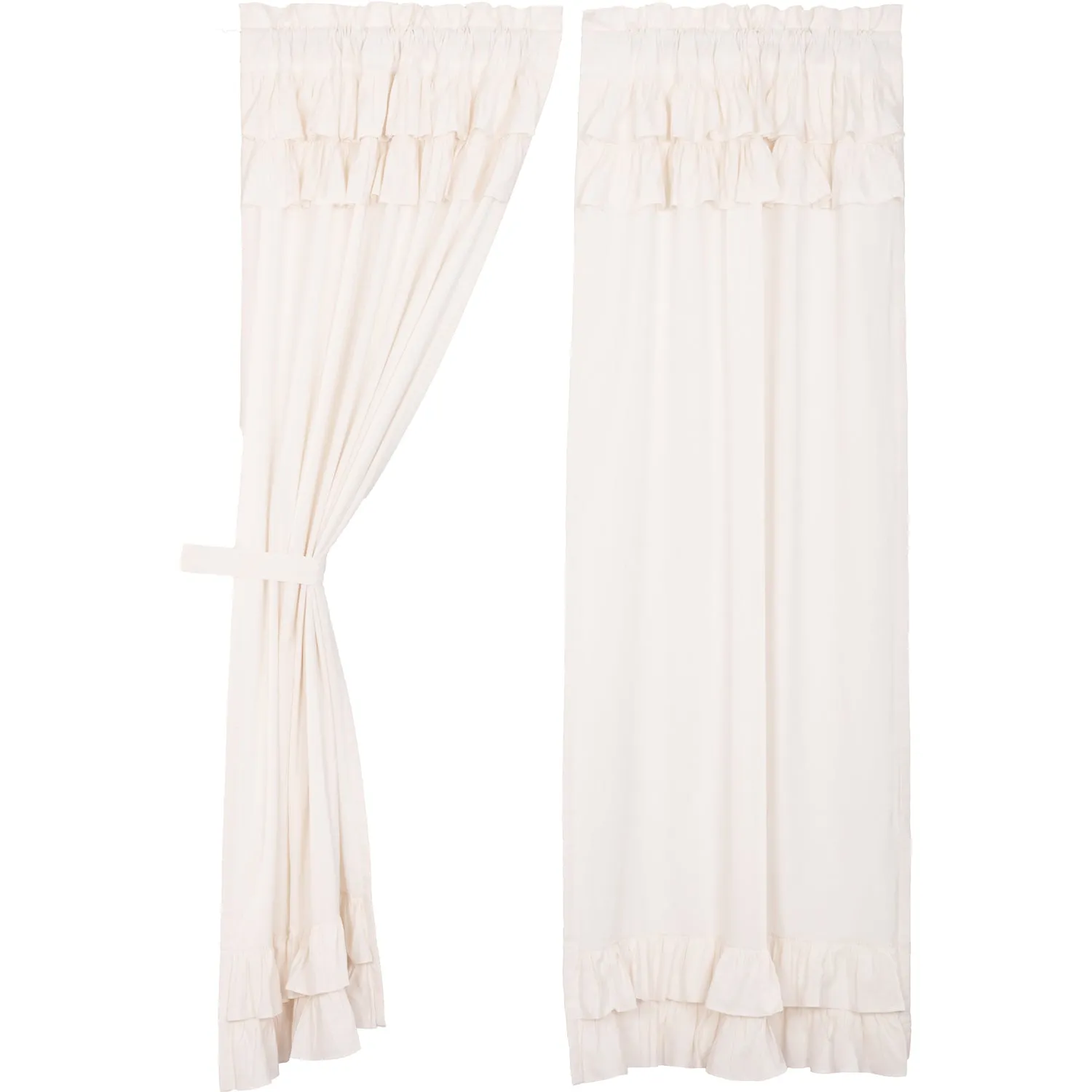 Simple Life Flax Ruffled Panel Set of 2