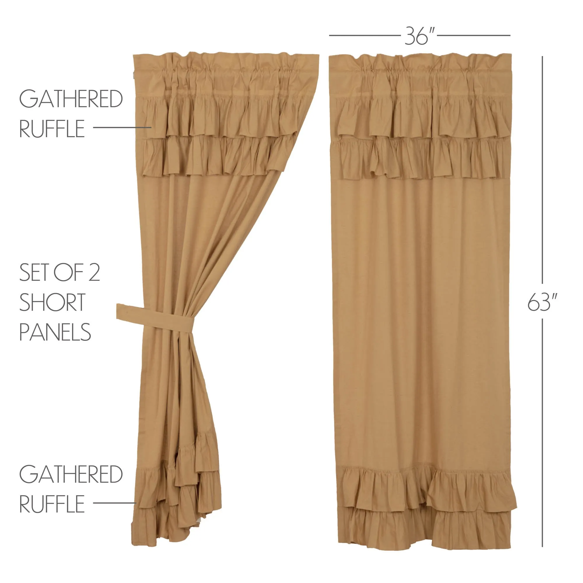 Simple Life Flax Ruffled Panel Set of 2