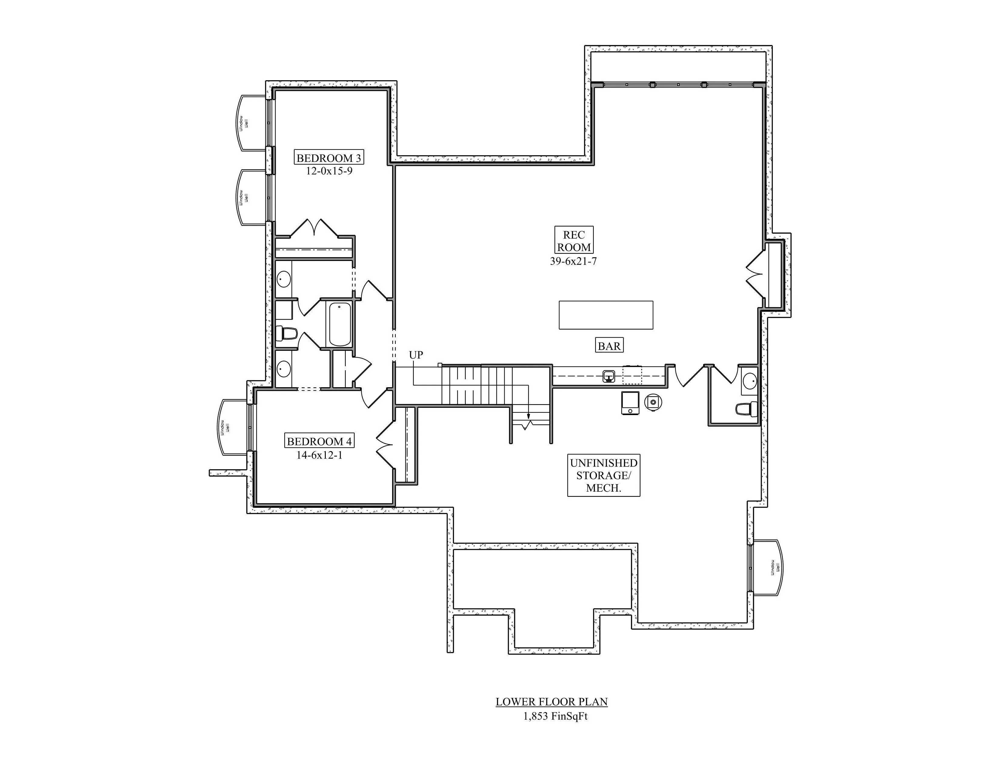 Spacious 2-Bedroom Home Plan with Expansive Deck and Basement