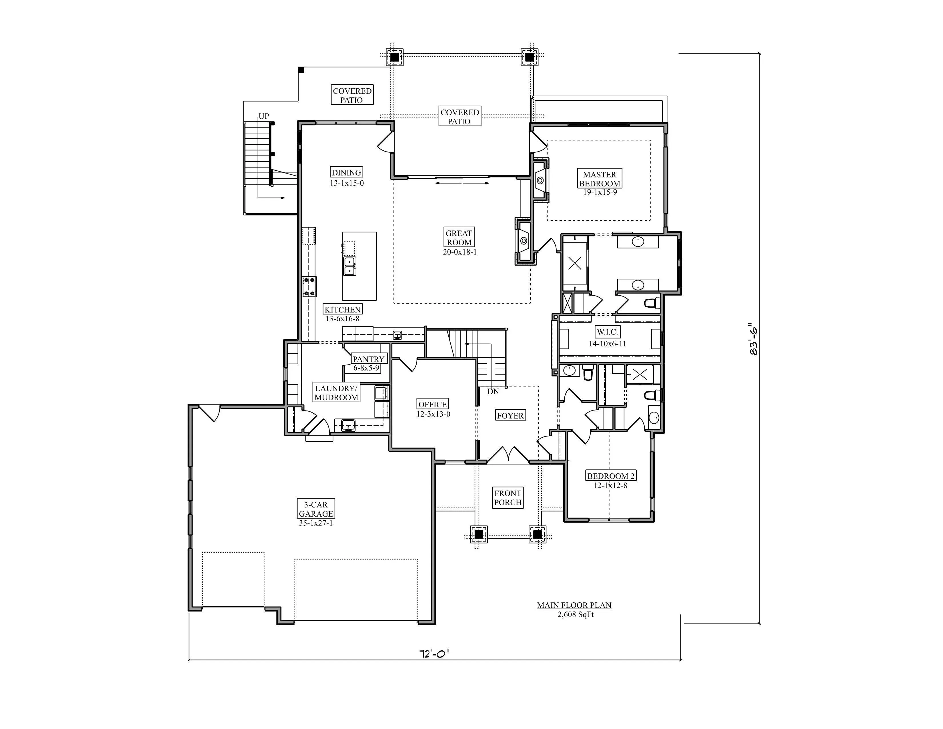 Spacious 2-Bedroom Home Plan with Expansive Deck and Basement