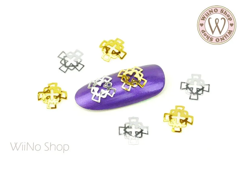 Square Cross Nail Metal Decoration - 5 pcs