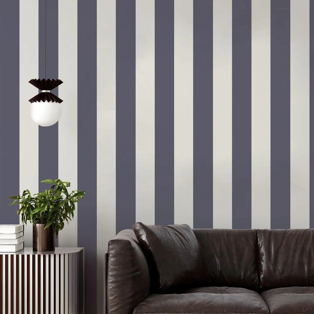 Stripe Navy & Light Grey Peel and Stick Wallpaper