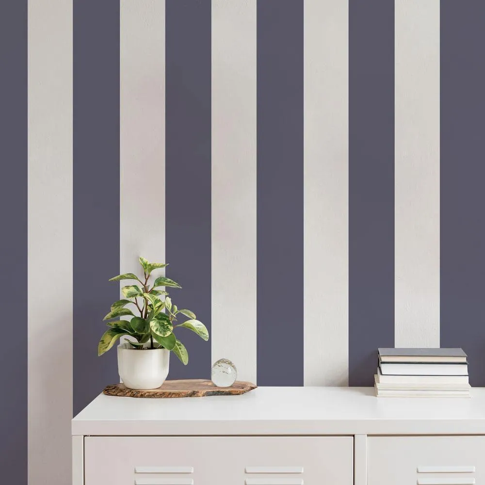 Stripe Navy & Light Grey Peel and Stick Wallpaper