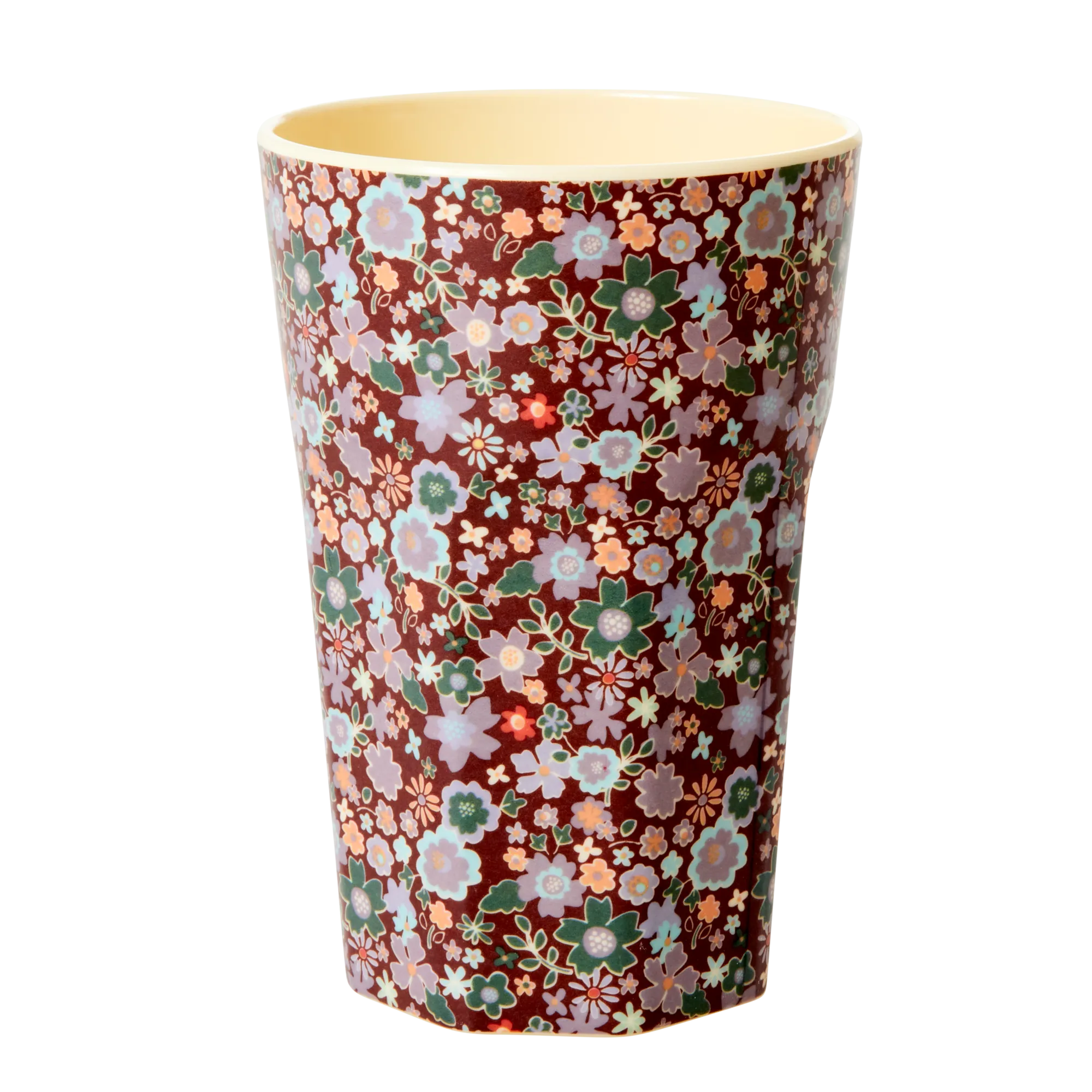 Tall Cup - Brown - Fall Floral Print