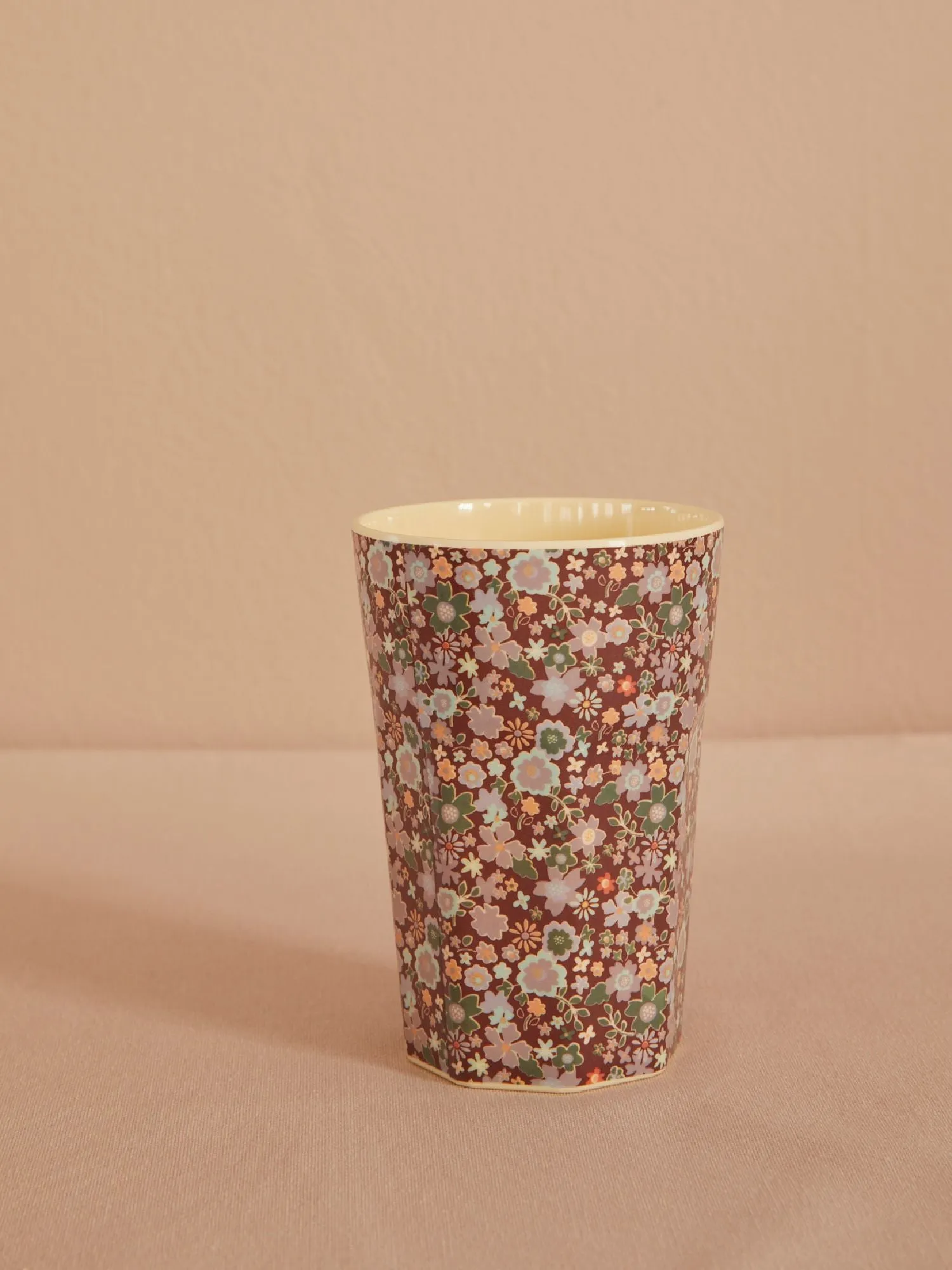 Tall Cup - Brown - Fall Floral Print