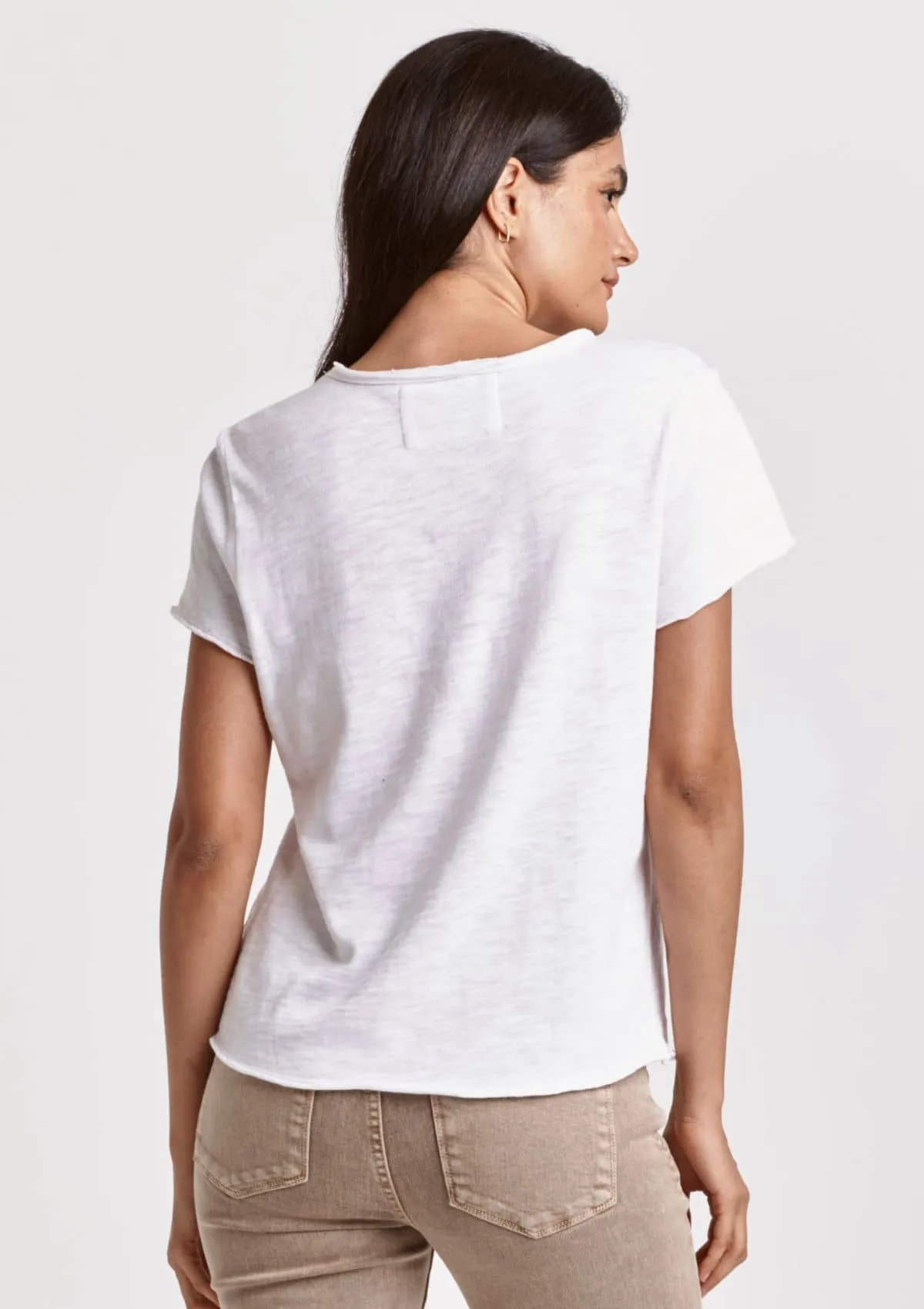 Vanya Short Sleeve Slub Tee - White